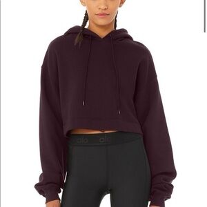 Reformation Bae Hoodie in Oxblood